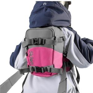 Sklon Ski and Snowboard Harness Trainer Backpack for Kids Pink and Gray